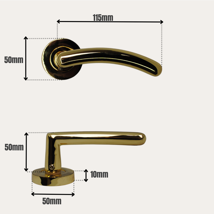 Meridian Lever on Rose Brass