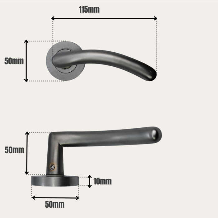 Meridian Lever on Rose Satin Chrome