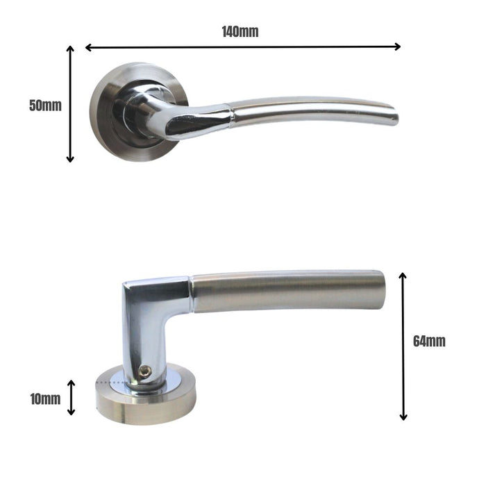 IOS Lever on Rose Chrome/Satin Chrome