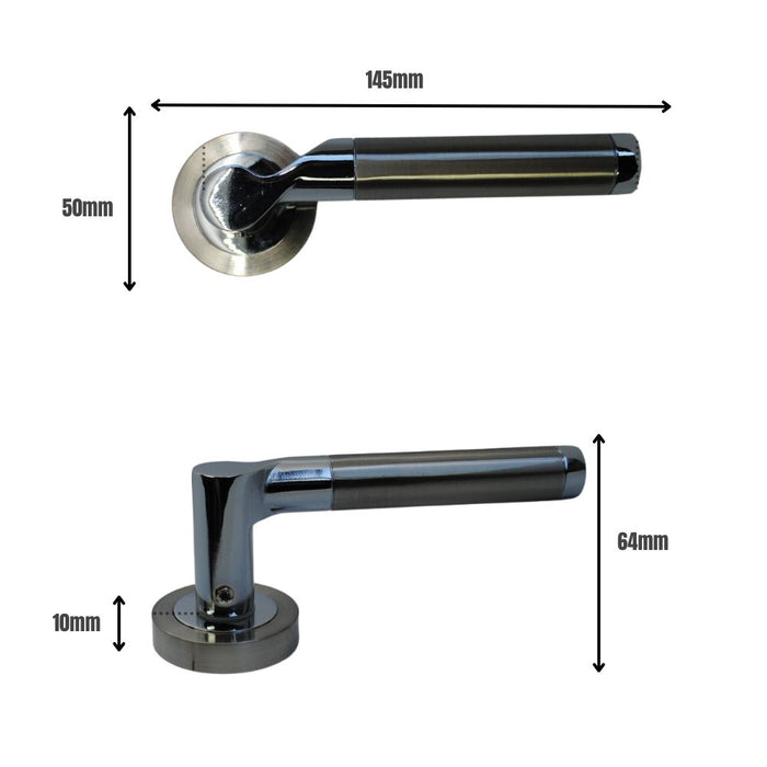 Ithaca Lever on Rose Chrome/Satin Chrome