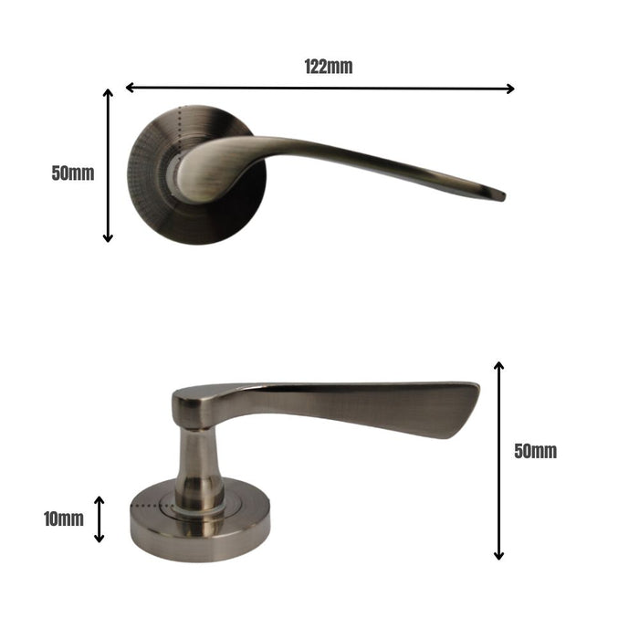 Leon Lever on Rose Satin Nickel