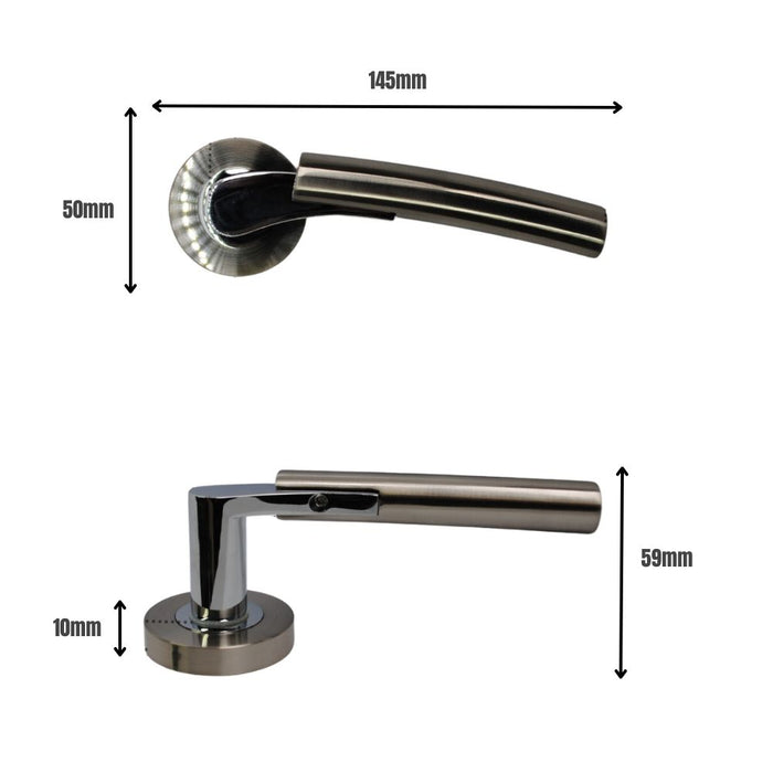 Syros Lever on Rose Chrome/Satin Chrome