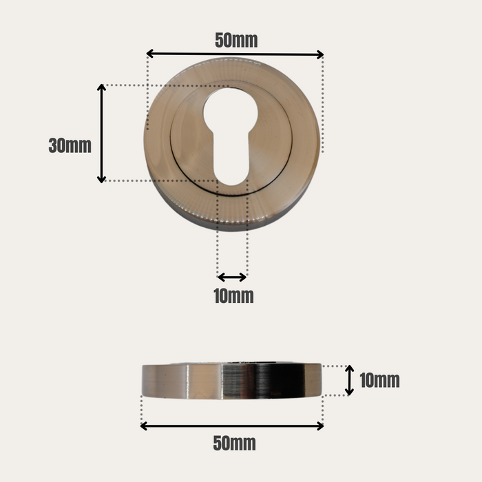 Euro Escutcheon Satin Nickel Plated