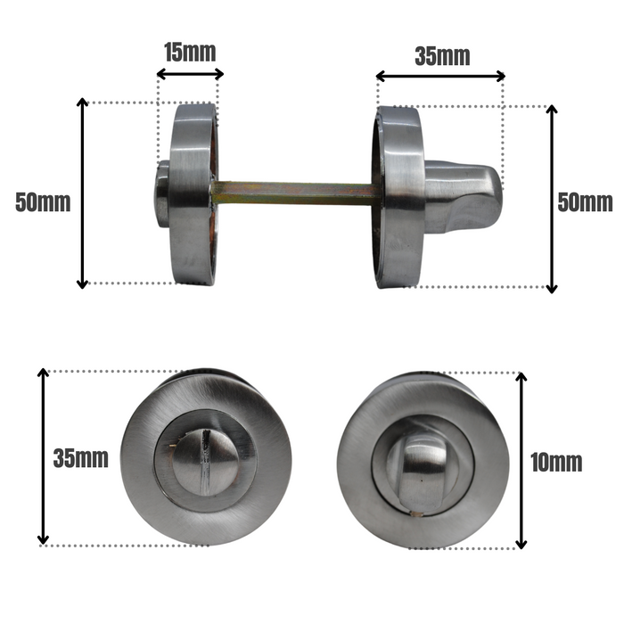 Bathroom Turn Escutcheon Satin Chrome