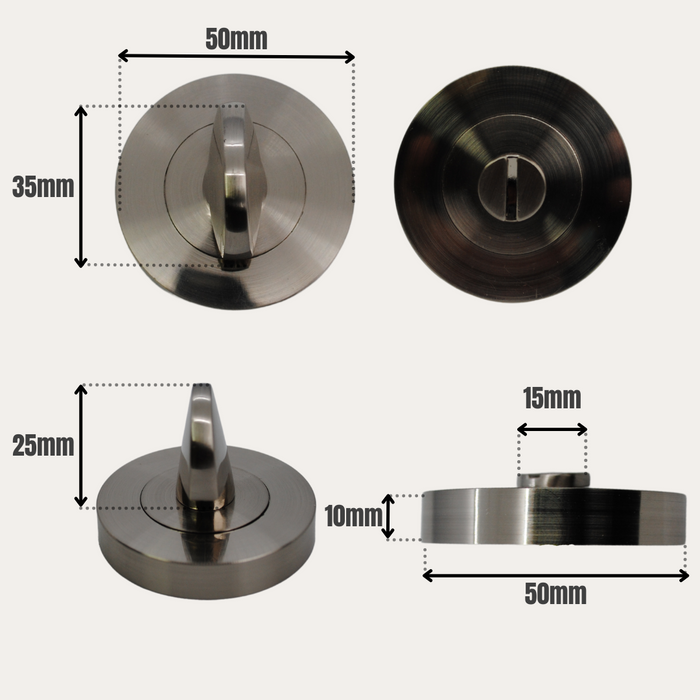 Bathroom Turn Escutcheon Satin Nickel