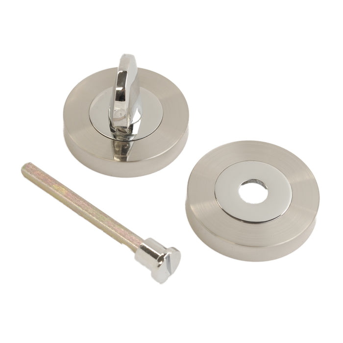Bathroom Turn Escutcheon Chrome/Satin Chrome