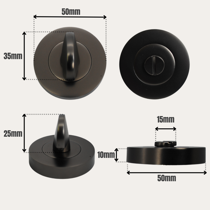 Bathroom Turn Escutcheon Gun Metal