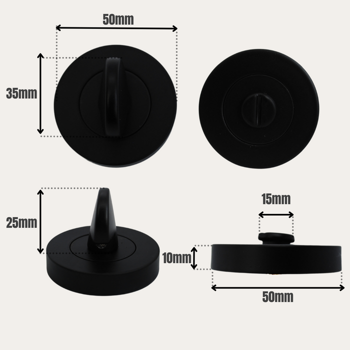Bathroom Turn Escutcheon Matt Black