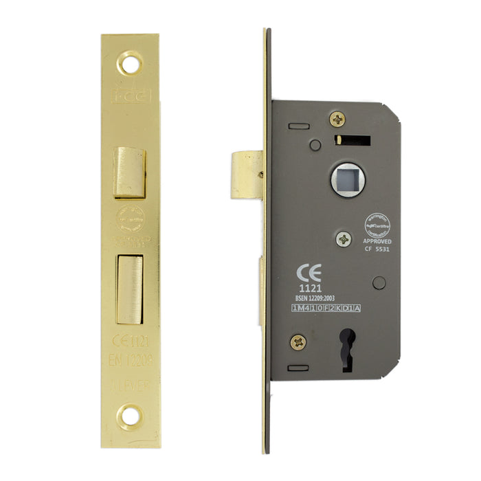 3 Lever Sashlock 50mm CE Rated Electro Brass