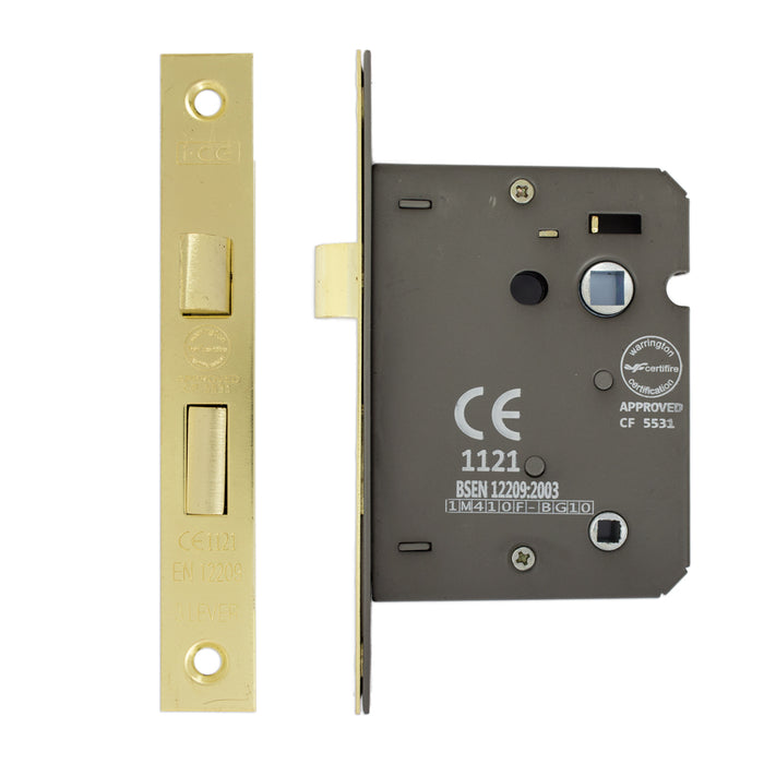 Bathroom Lock 75mm CE Rated Electro Brass