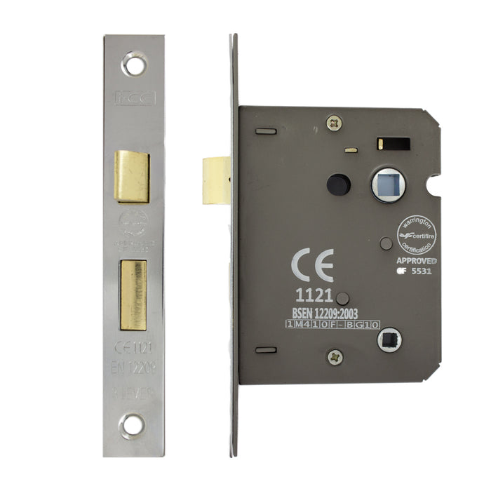 Bathroom Lock 75mm CE Rated Nickel Plated