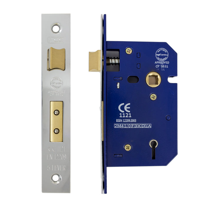 5 Lever Sashlock 63mm CE Rated Nickel Plated