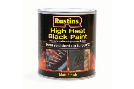 Rustins High Heat Resistant Paint Black 500ml