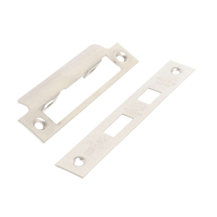Satin Nickel Conversion Plate & Keep for 3Lever Sash & Bathroom Lock