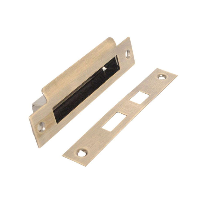 Antique Brass Conversion Plate & Keep Box for 5Lever Sash & EURO Sashlock Case