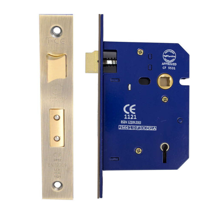 5 Lever Sashlock 75mm CE Rated Antique Brass