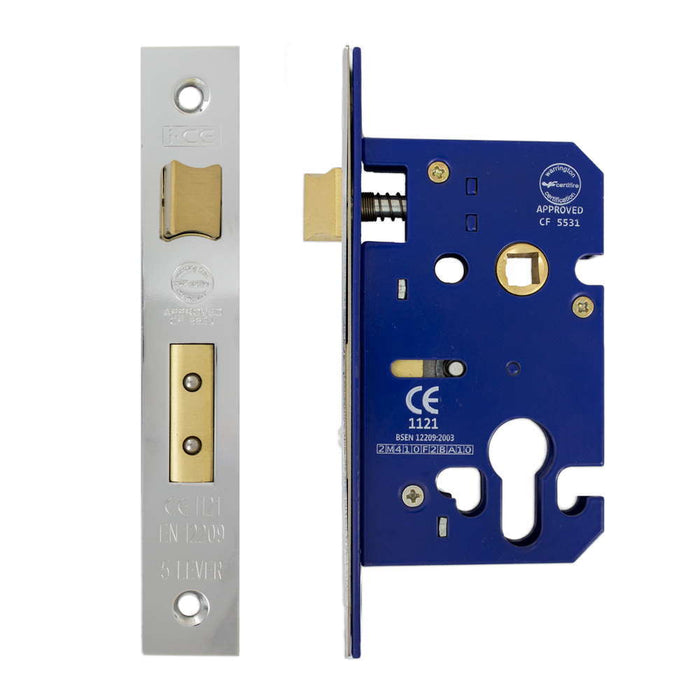 Euro Sash Lock Case 63mm CE Rated Nickel Plated