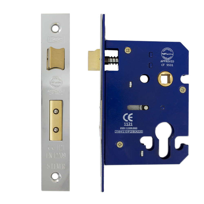 Euro Sash Lock Case 75mm CE Rated Nickel Plated