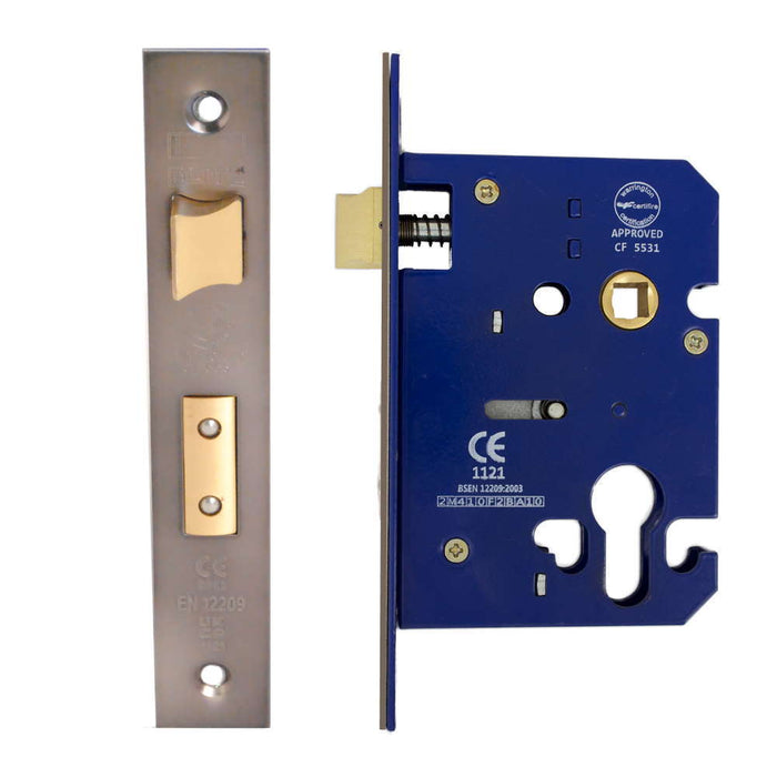 Euro Sash Lock Case 75mm CE Rated Black Nickel