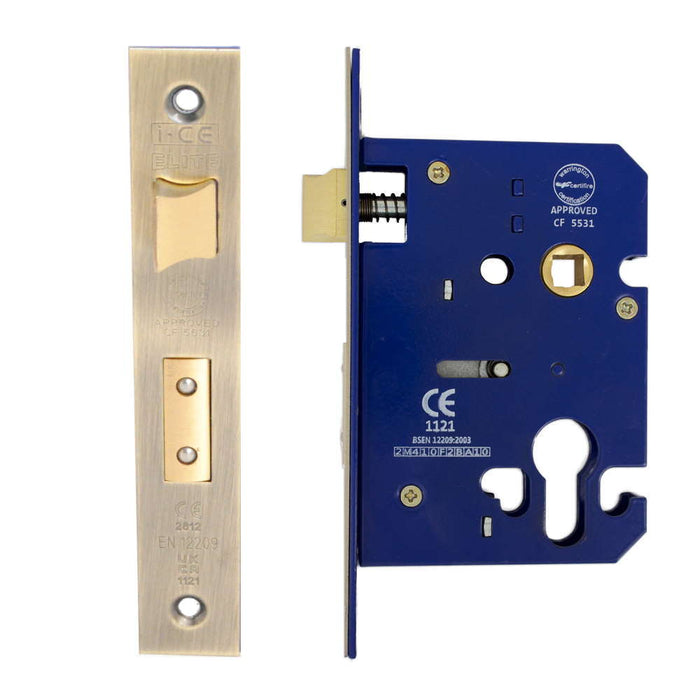 Euro Sash Lock Case 75mm CE Rated Antique Brass