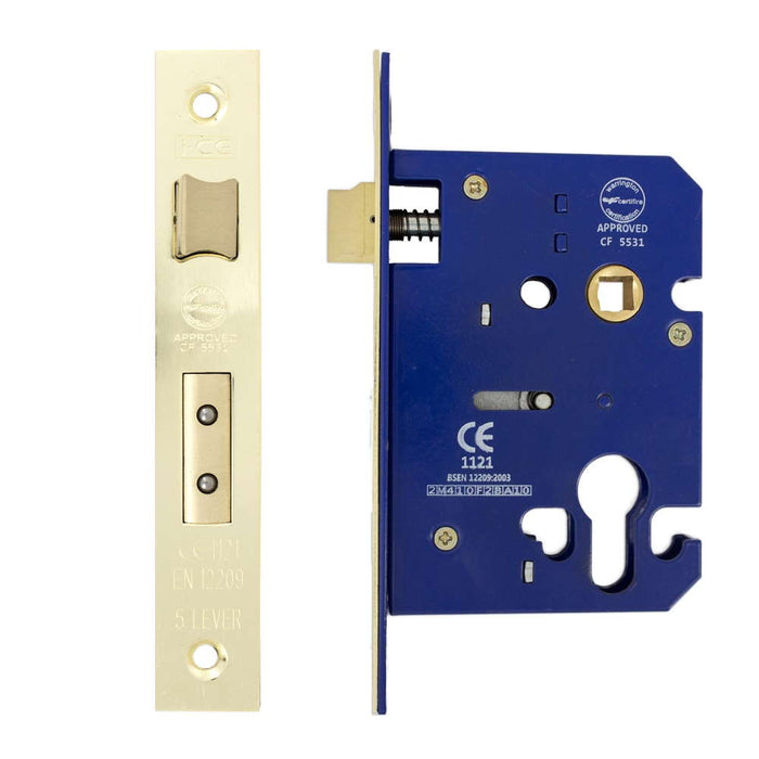 Euro Sash Lock Case 75mm CE Rated Satin Brass