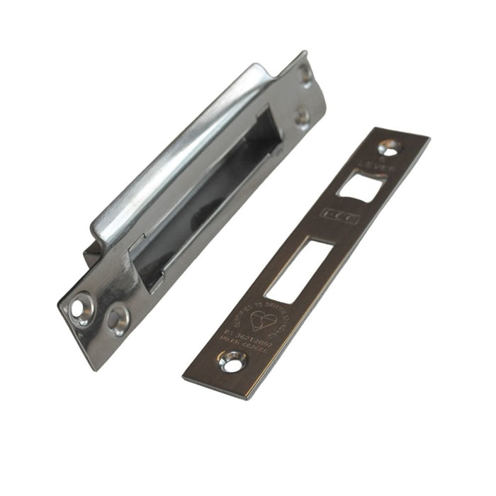 R-MOR Polished Stainless Steel Conversion Plate & Keep Box for Sash Lock