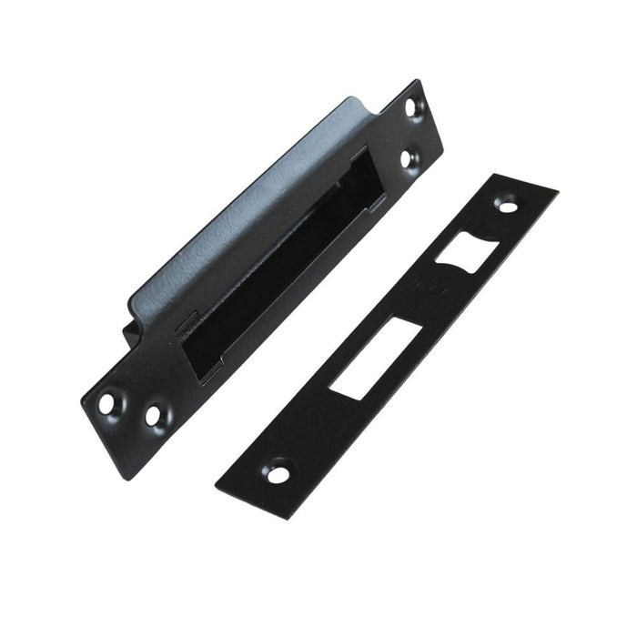 R-MOR Matt Black Conversion Plate & Keep Box for Sash Lock