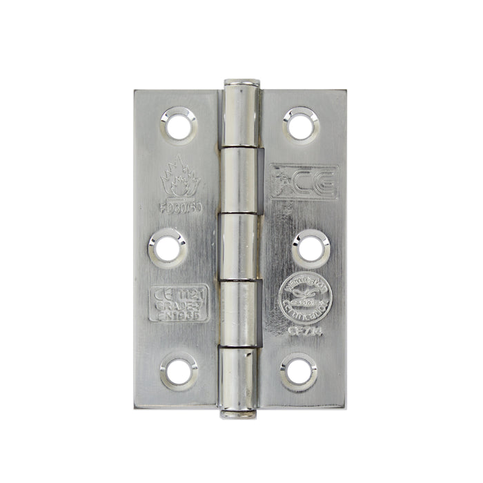 Button Tip Butt Hinge 76mm CE Rated Chrome Plated