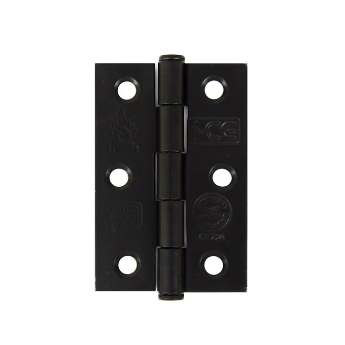 Button Tip Butt Hinge 76mm CE Rated Black