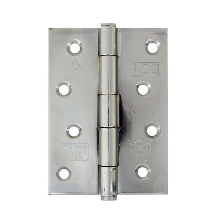 Button Tip Butt Hinge 100mm CE Rated Chrome Plated