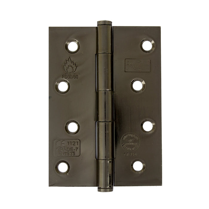 Button Tip Butt Hinge 100mm CE Rated Florentine Bronze