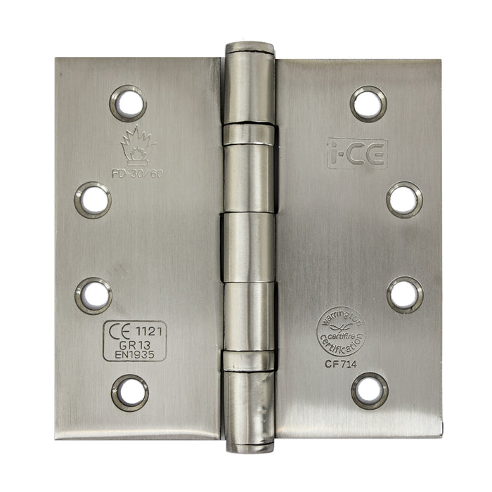 Stainless Steel Ball Bearing Hinge 100mm x 100mm CE13 Rated Satin