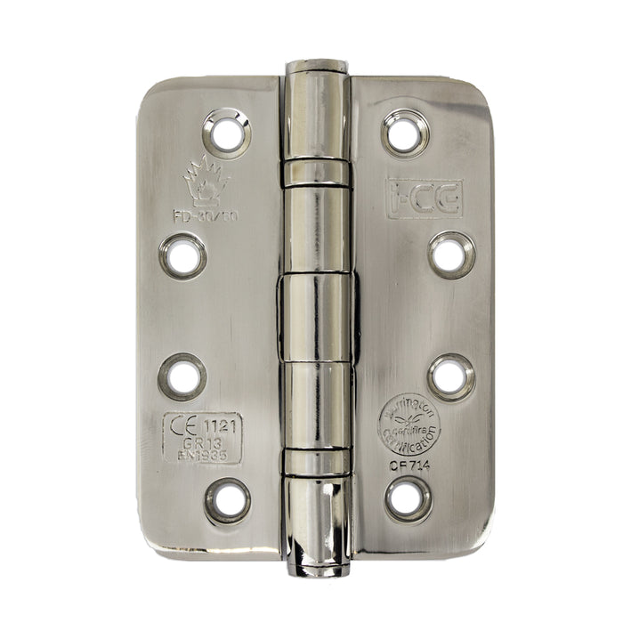 Stainless Steel Ball Bearing Radius Corner Hinge 100mm CE13 Rated Polished