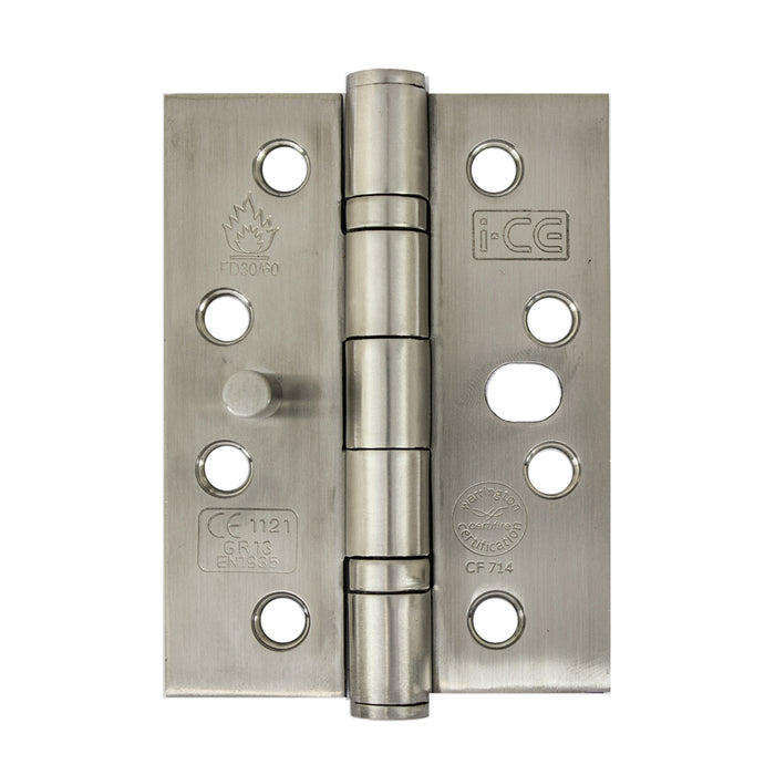 Stainless Steel Ball Bearing Security Hinge 100mm CE13 Rated Satin