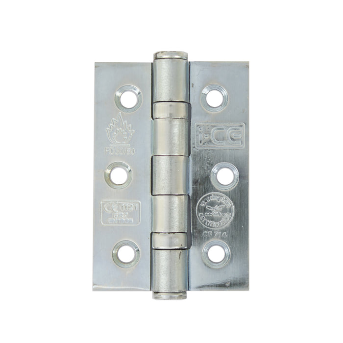 Mild Steel Ball Bearing Hinge 76mm CE7 Rated Bright Zinc Plated