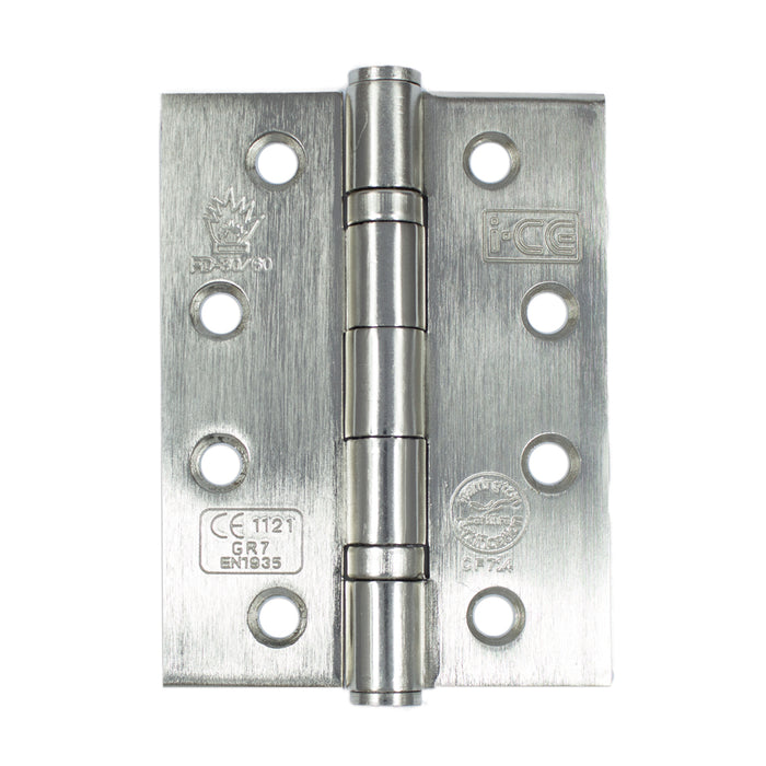 Mild Steel Ball Bearing Hinge 100mm UKCA11 Rated Satin Nickel Plated