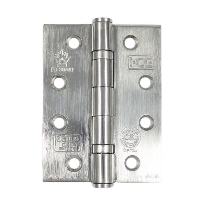 Mild Steel Ball Bearing Hinge 100mm UKCA11 Rated Satin Chrome Plated