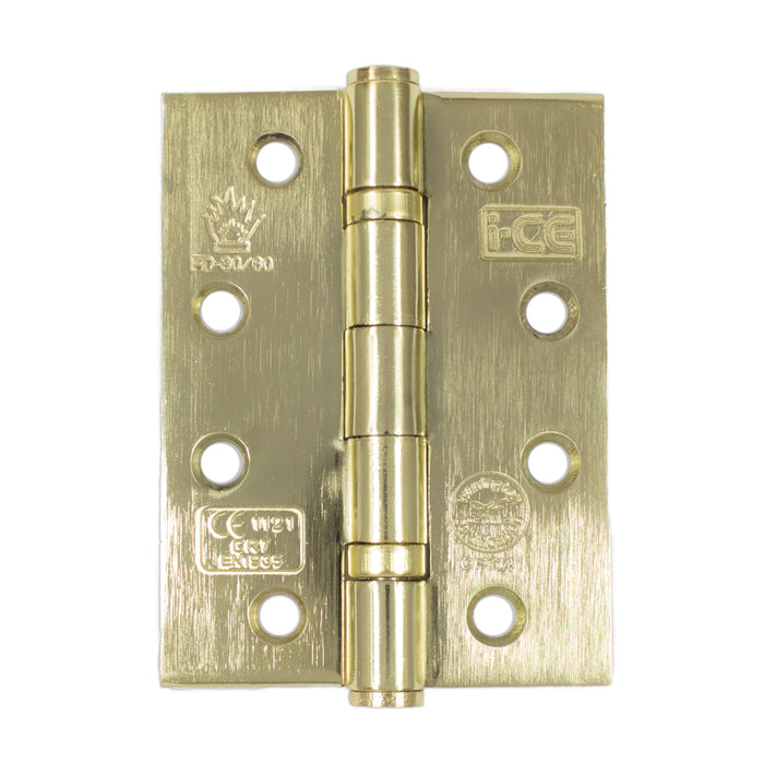 Mild Steel Ball Bearing Hinge 100mm CE7 Rated Electro Brass