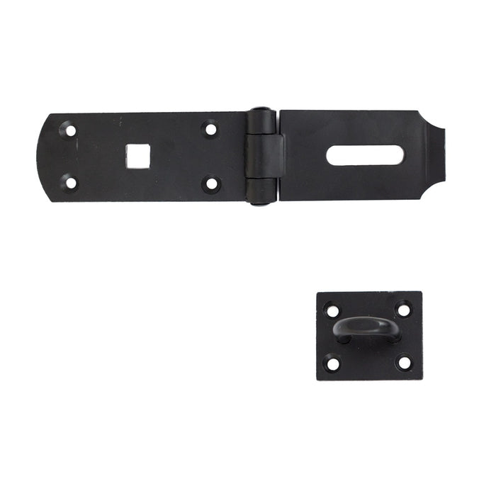 Safety Hasp & Staple Medium Black 250mm