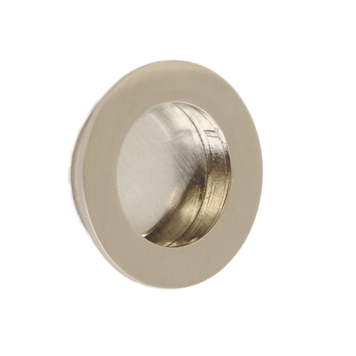 Recess Door Pull Round Satin Nickel