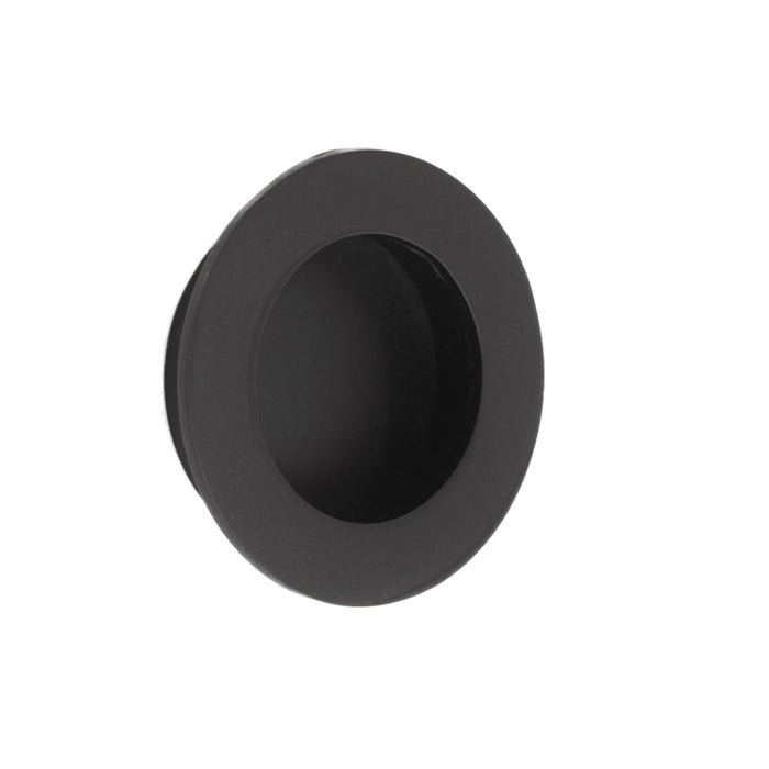 Recess Door Pull Round Matt Black