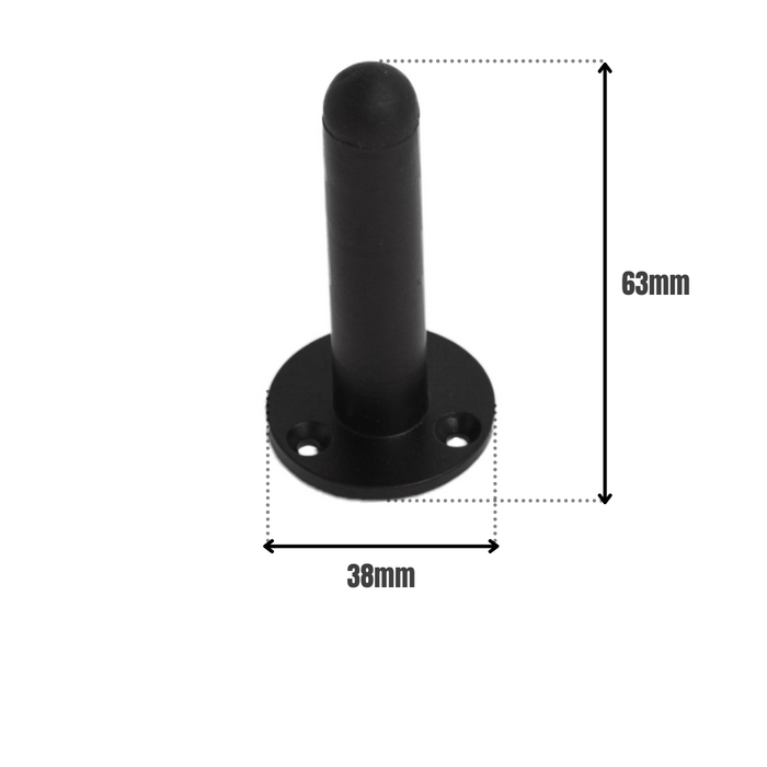 Projection Door Stop Matt Black 63mm
