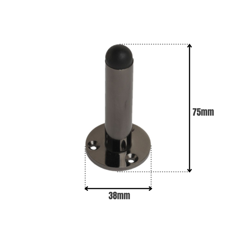 Projection Door Stop Black Nickel 75mm