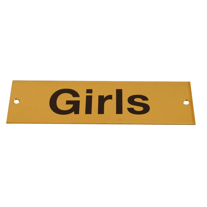 Sign Screen Printed Girls Brass