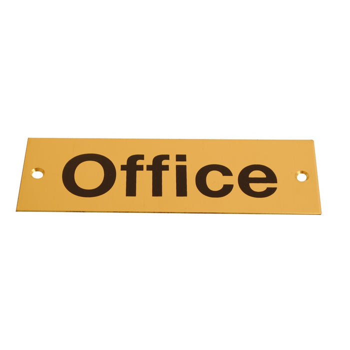 Sign Screen Printed Office Brass