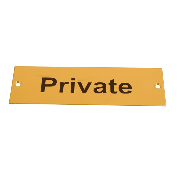 Sign Screen Printed Private Brass