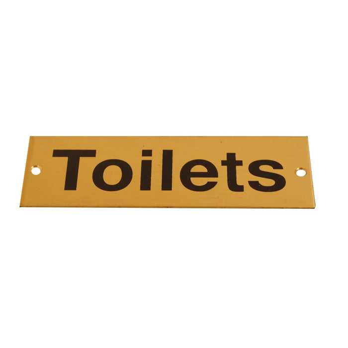 Sign Screen Printed Toilets Brass