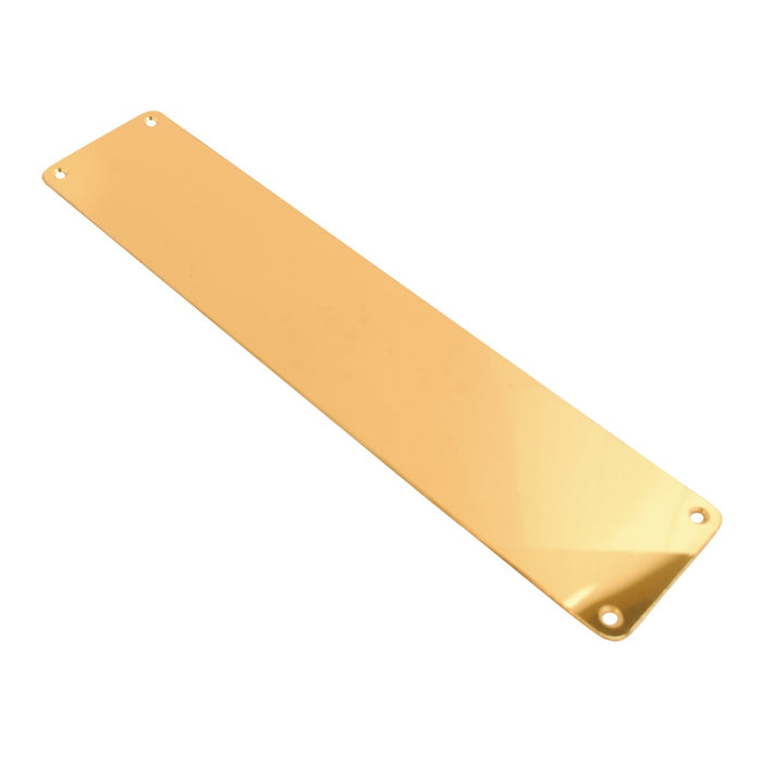 Finger Plate Plain Radius Corner Brass