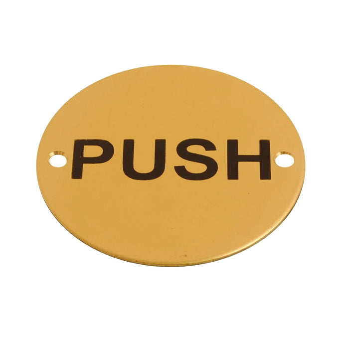 Disc Screen Printed Push Brass 76mm