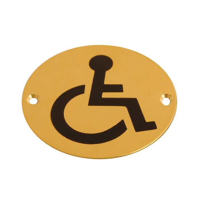 Disc Screen Printed Disabled Brass 76mm